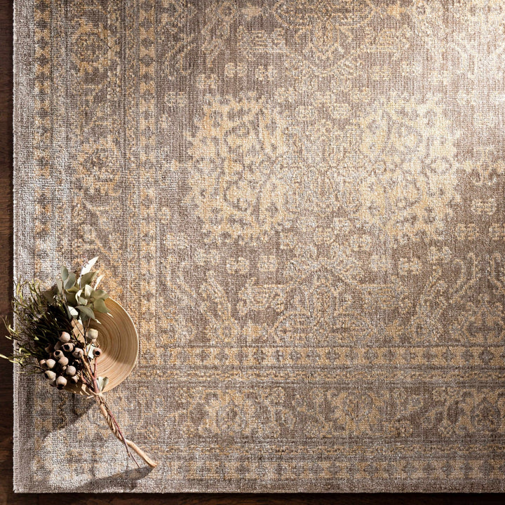 Stirum Traditional Oushak Design Beige Hand Knotted Area Rug - The Rug Decor