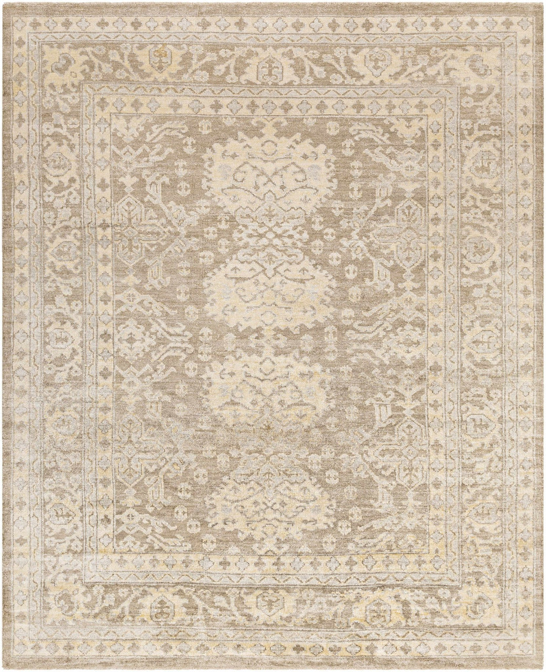 Stirum Traditional Oushak Design Beige Hand Knotted Area Rug - The Rug Decor