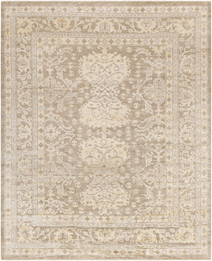 Stirum Traditional Oushak Design Beige Hand Knotted Area Rug - The Rug Decor