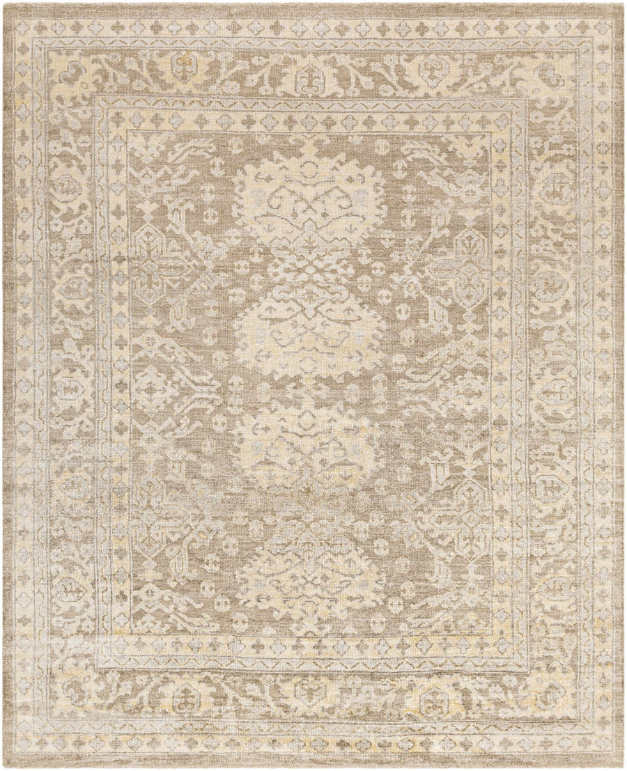 Stirum Traditional Oushak Design Beige Hand Knotted Area Rug - The Rug Decor