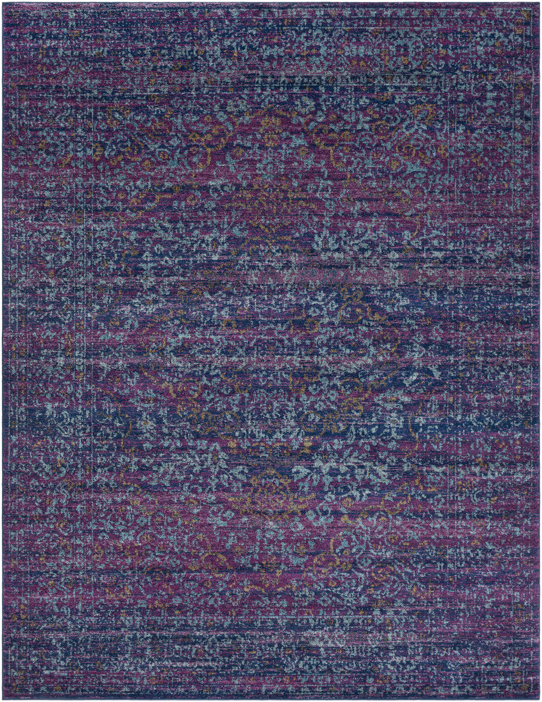Stonewall Blue And Purple Traditional Style Area Rug
