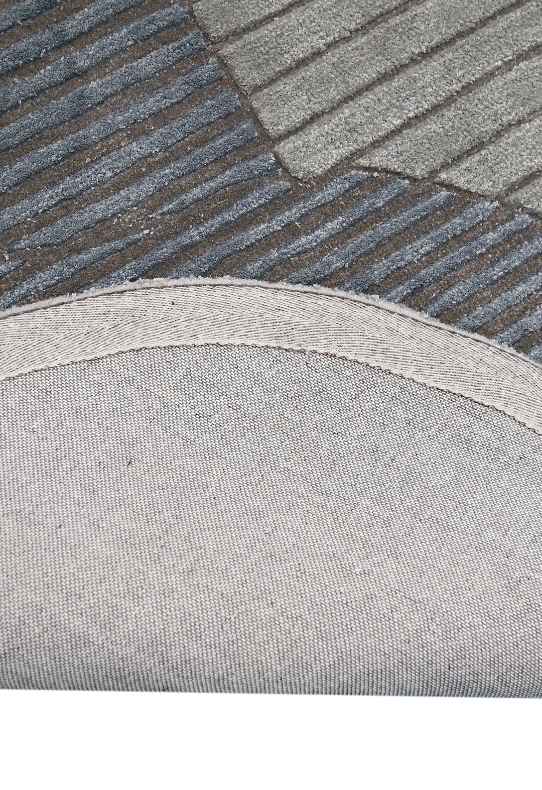 Stone Modern Gray And Silver Hand Tufted 5x7 Wool Area Rug - The Rug Decor