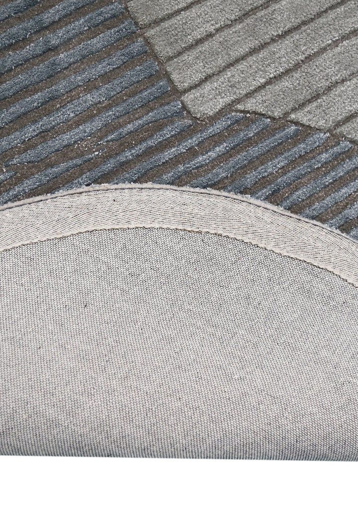 Stone Modern Gray And Silver Hand Tufted 5x7 Wool Area Rug - The Rug Decor