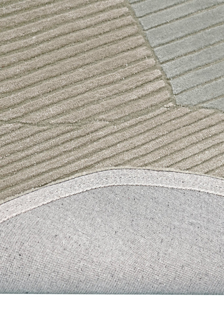 Stone Modern Ripple Beige And Gray Hand Tufted 5x7 Wool Rug - The Rug Decor