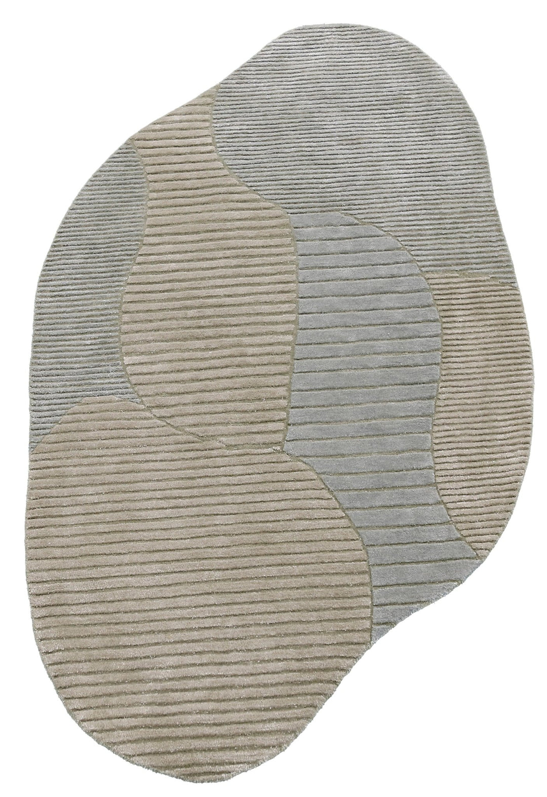 Stone Modern Ripple Beige And Gray Hand Tufted 5x7 Wool Rug - The Rug Decor