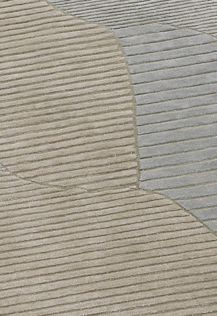 Stone Modern Ripple Beige And Gray Hand Tufted 5x7 Wool Rug - The Rug Decor