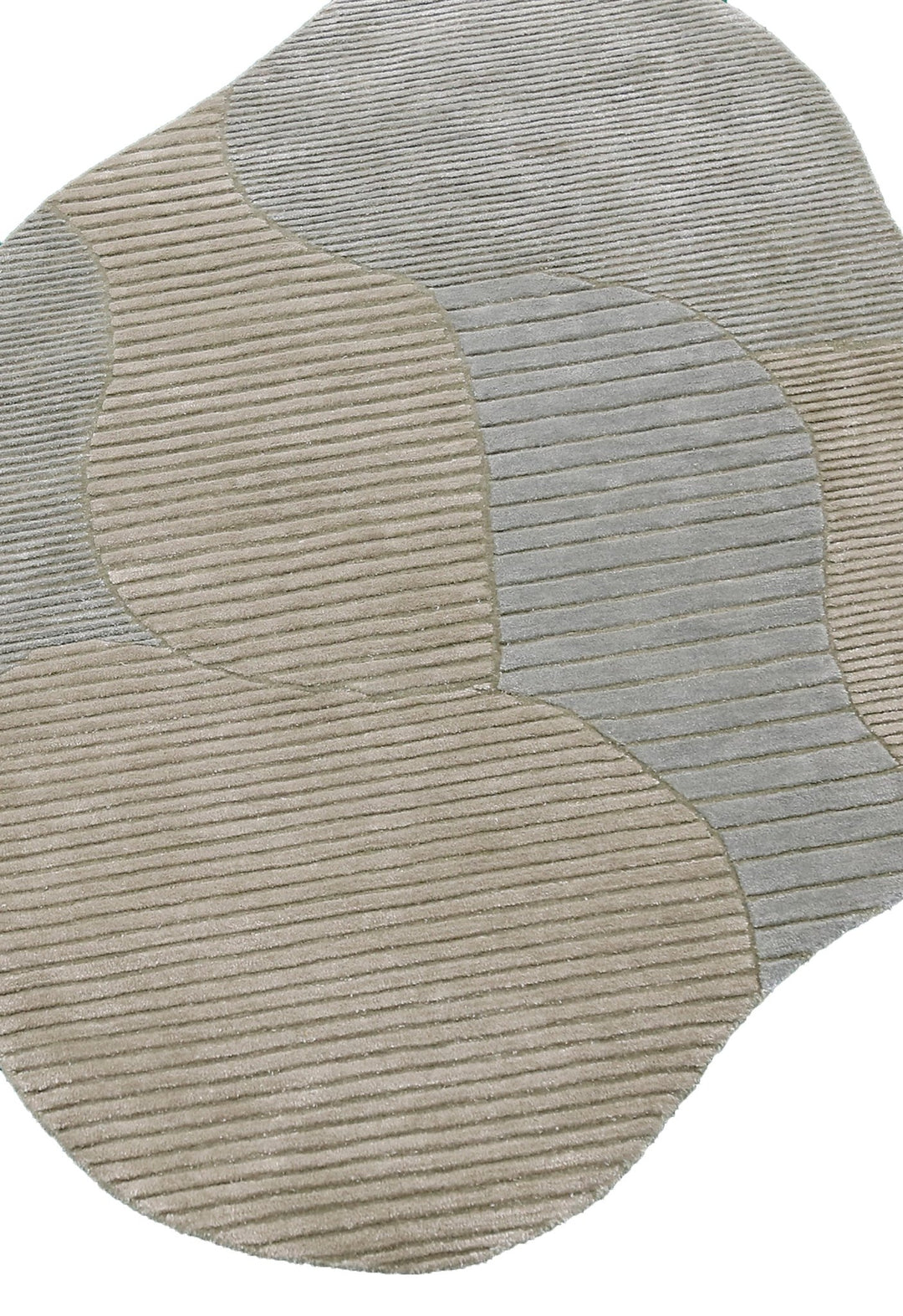 Stone Modern Ripple Beige And Gray Hand Tufted 5x7 Wool Rug - The Rug Decor