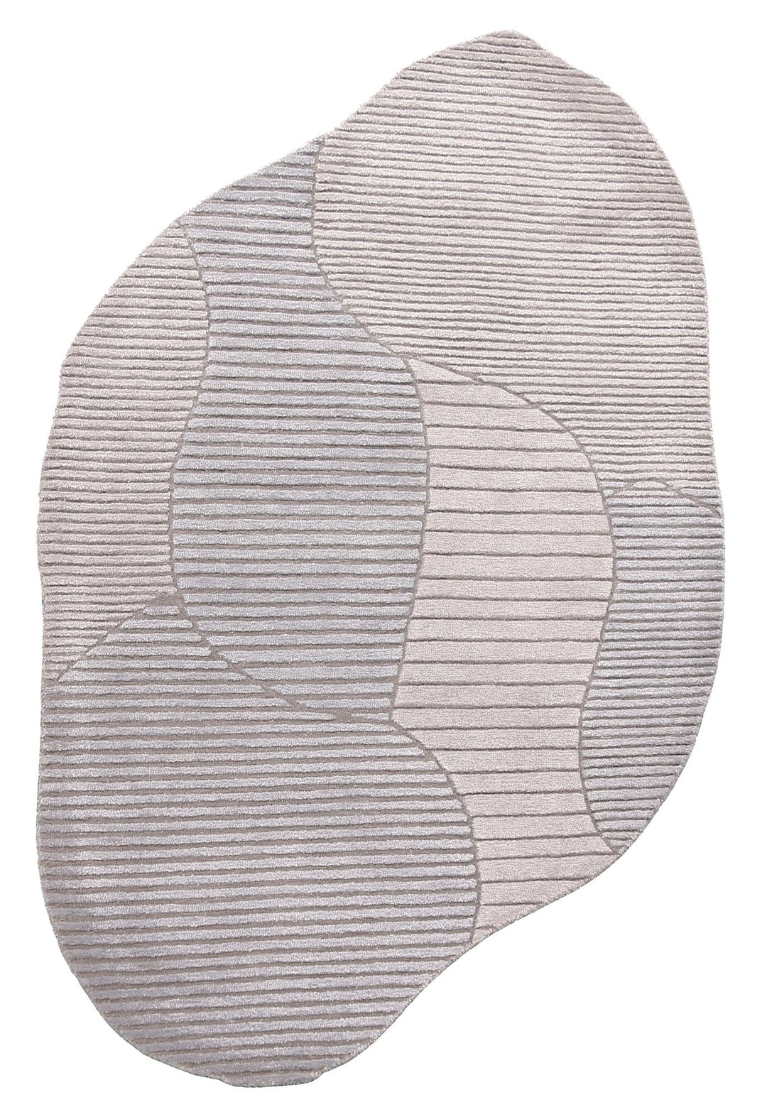 Stone Modern Ripple Lines Gray and Lilac Hand Tufted 5x7 Wool Rug - The Rug Decor