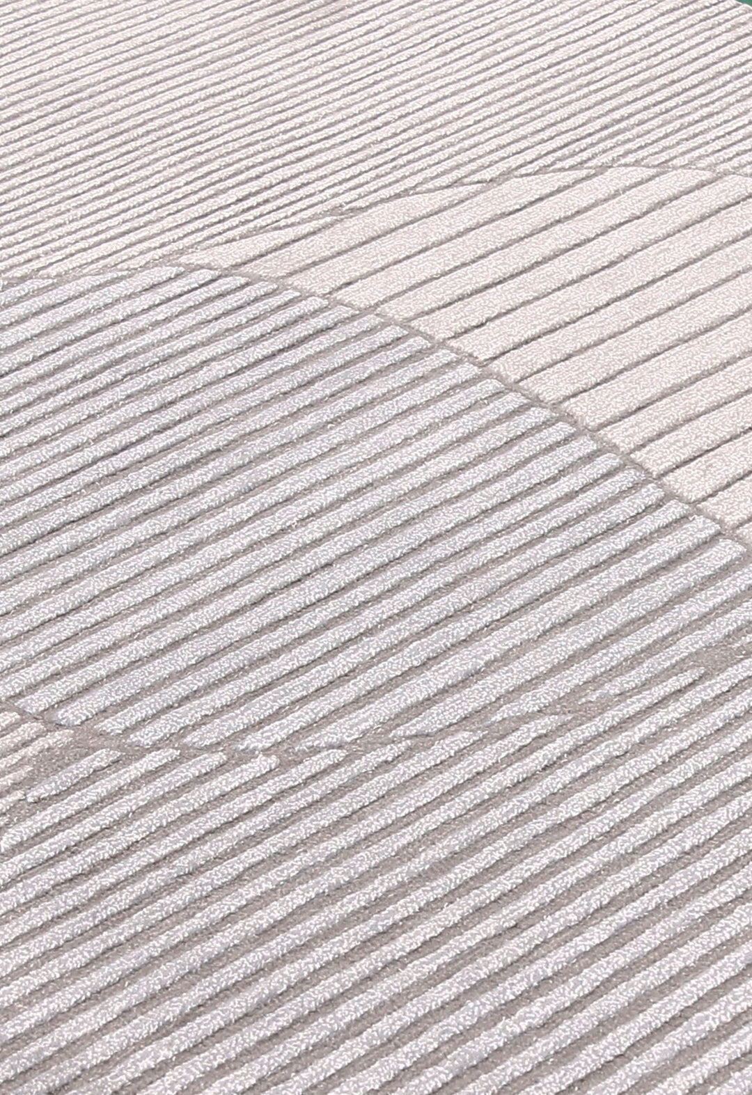 Stone Modern Ripple Lines Gray and Lilac Hand Tufted 5x7 Wool Rug - The Rug Decor