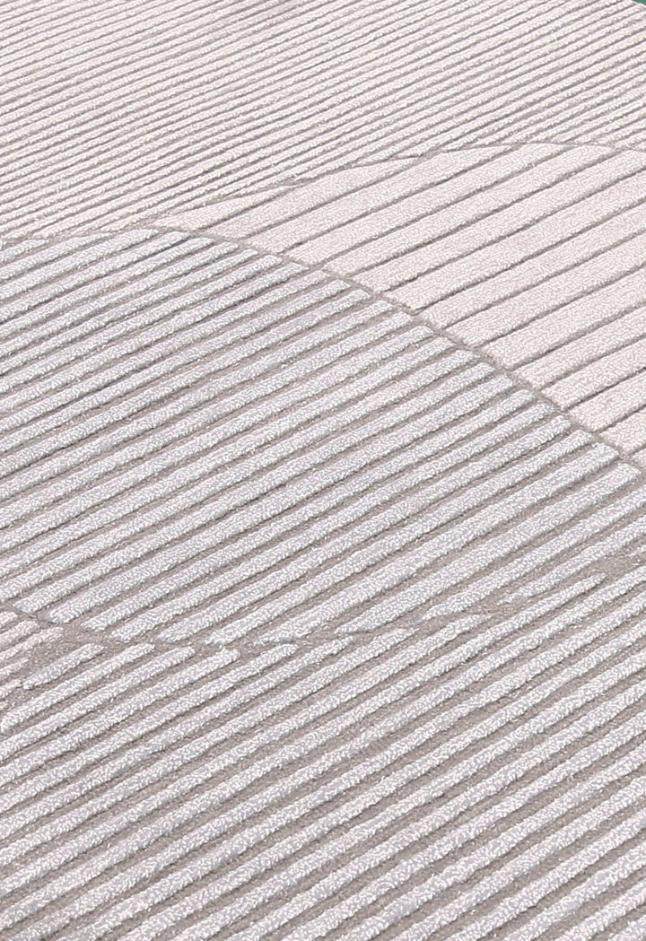 Stone Modern Ripple Lines Gray and Lilac Hand Tufted 5x7 Wool Rug - The Rug Decor