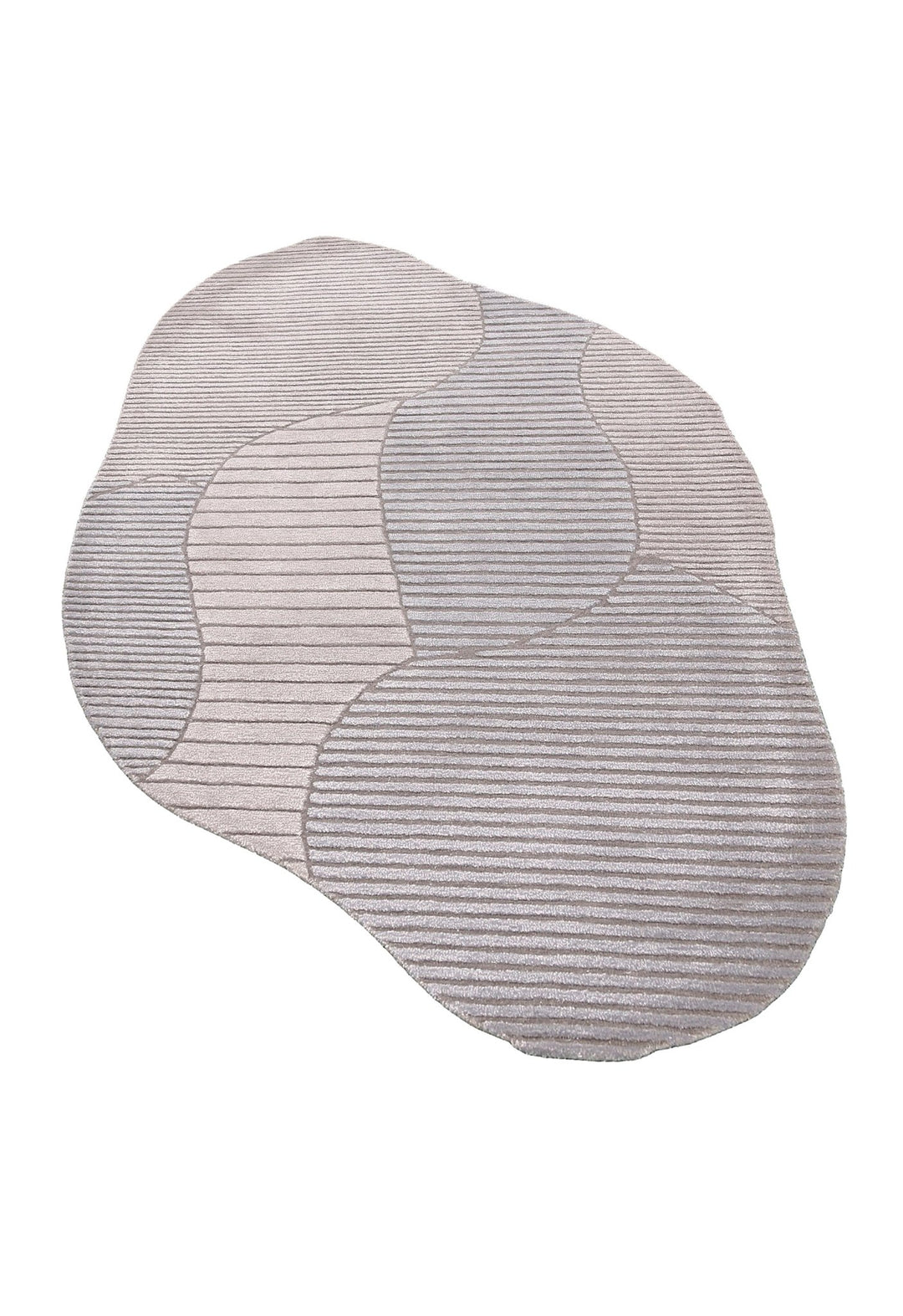 Stone Modern Ripple Lines Gray and Lilac Hand Tufted 5x7 Wool Rug - The Rug Decor