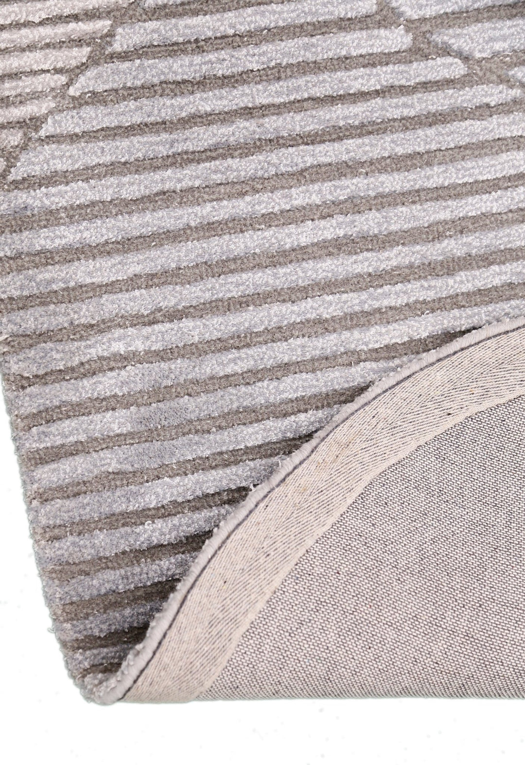 Stone Modern Ripple Lines Gray and Lilac Hand Tufted 5x7 Wool Rug - The Rug Decor