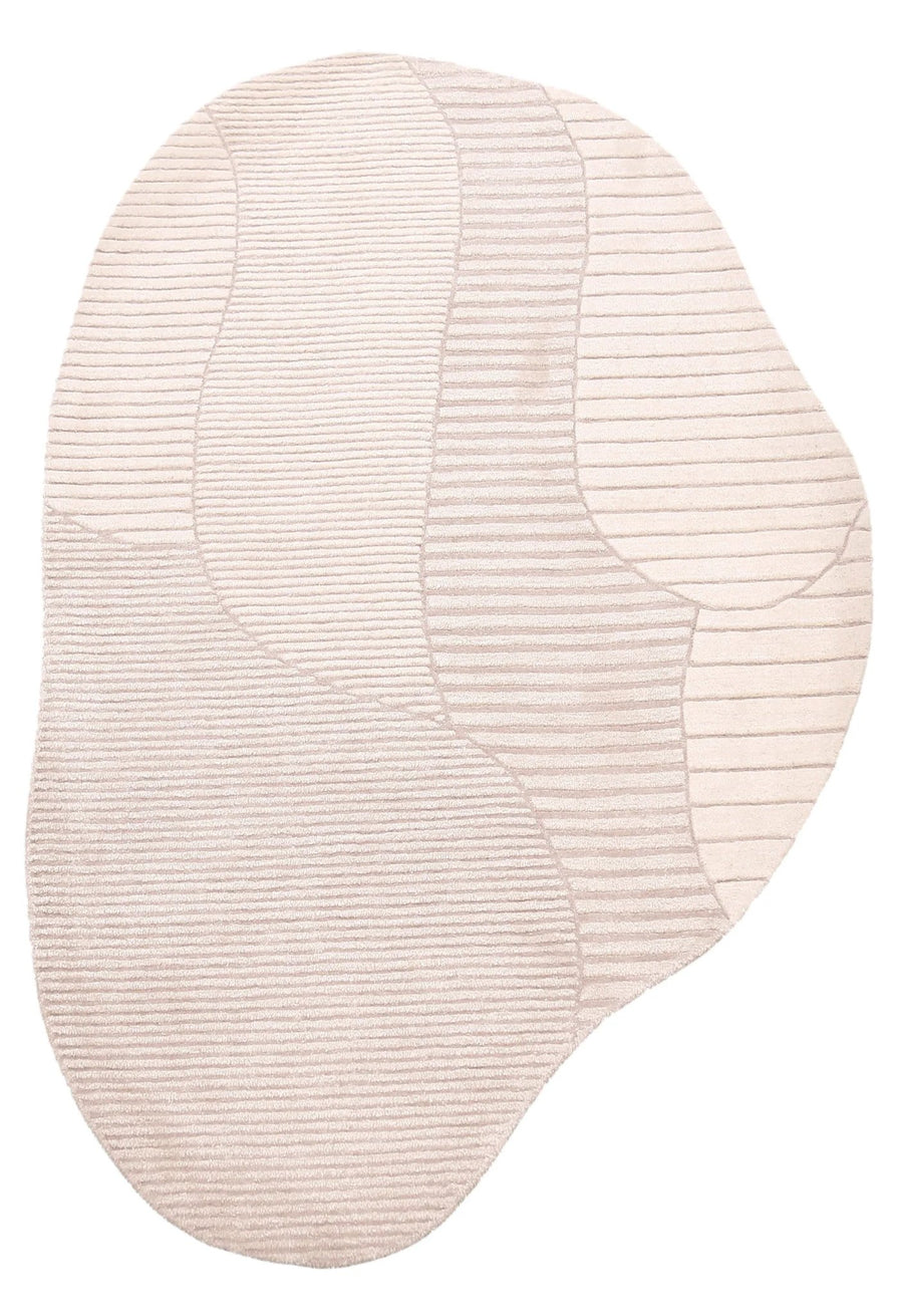 Stone Modern Ripple Pink Hand Tufted 5x7 Wool Rug - The Rug Decor