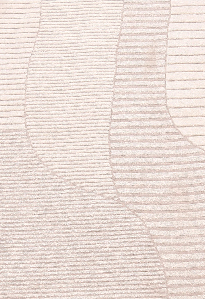 Stone Modern Ripple Pink Hand Tufted 5x7 Wool Rug - The Rug Decor