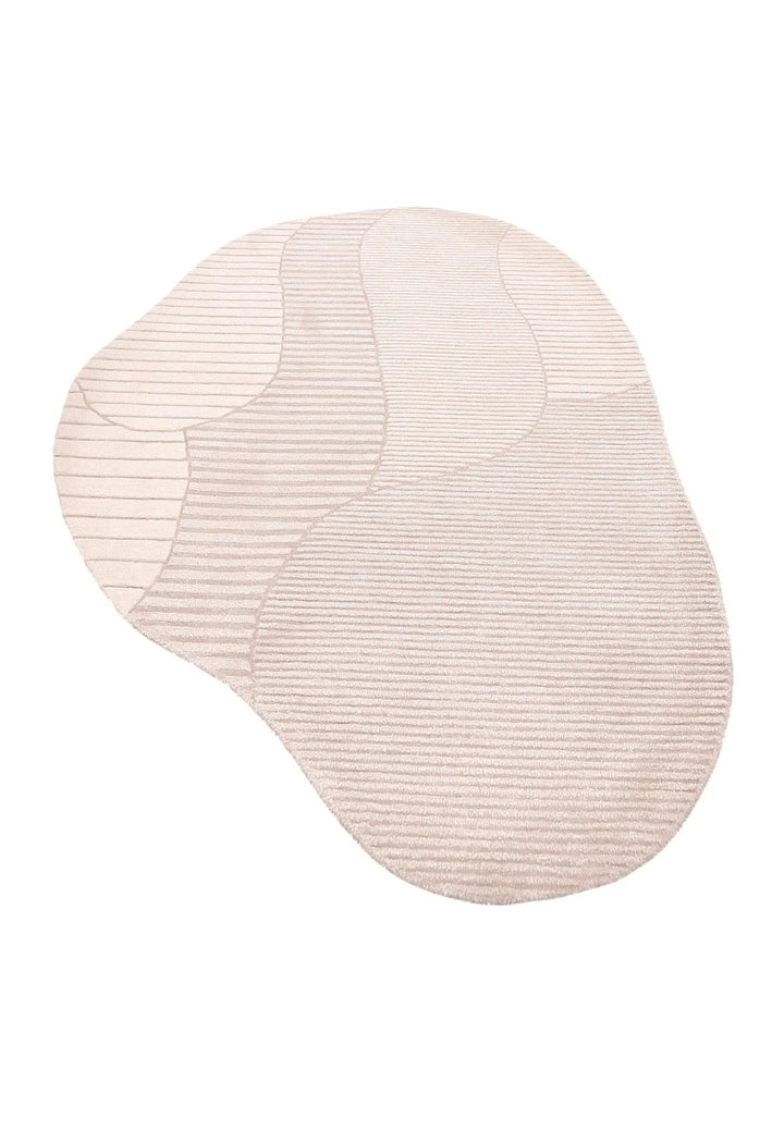 Stone Modern Ripple Pink Hand Tufted 5x7 Wool Rug - The Rug Decor