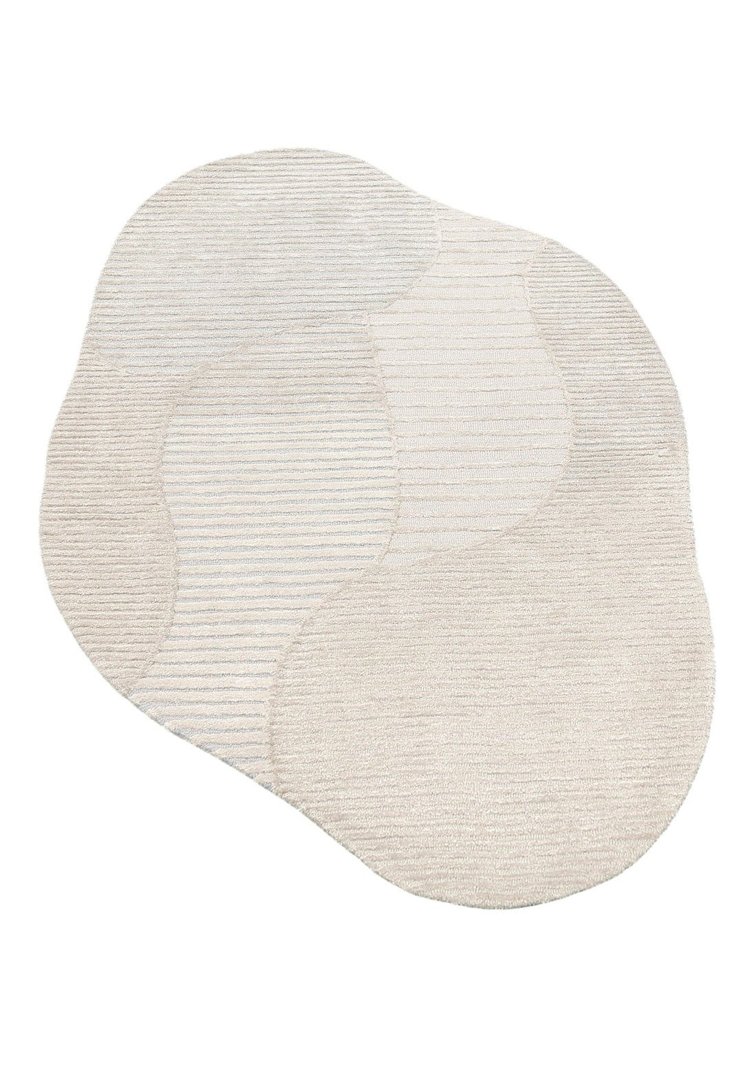 Stone Modern Silver and Beige Ripple Hand Tufted 5x7 Wool Rug - The Rug Decor