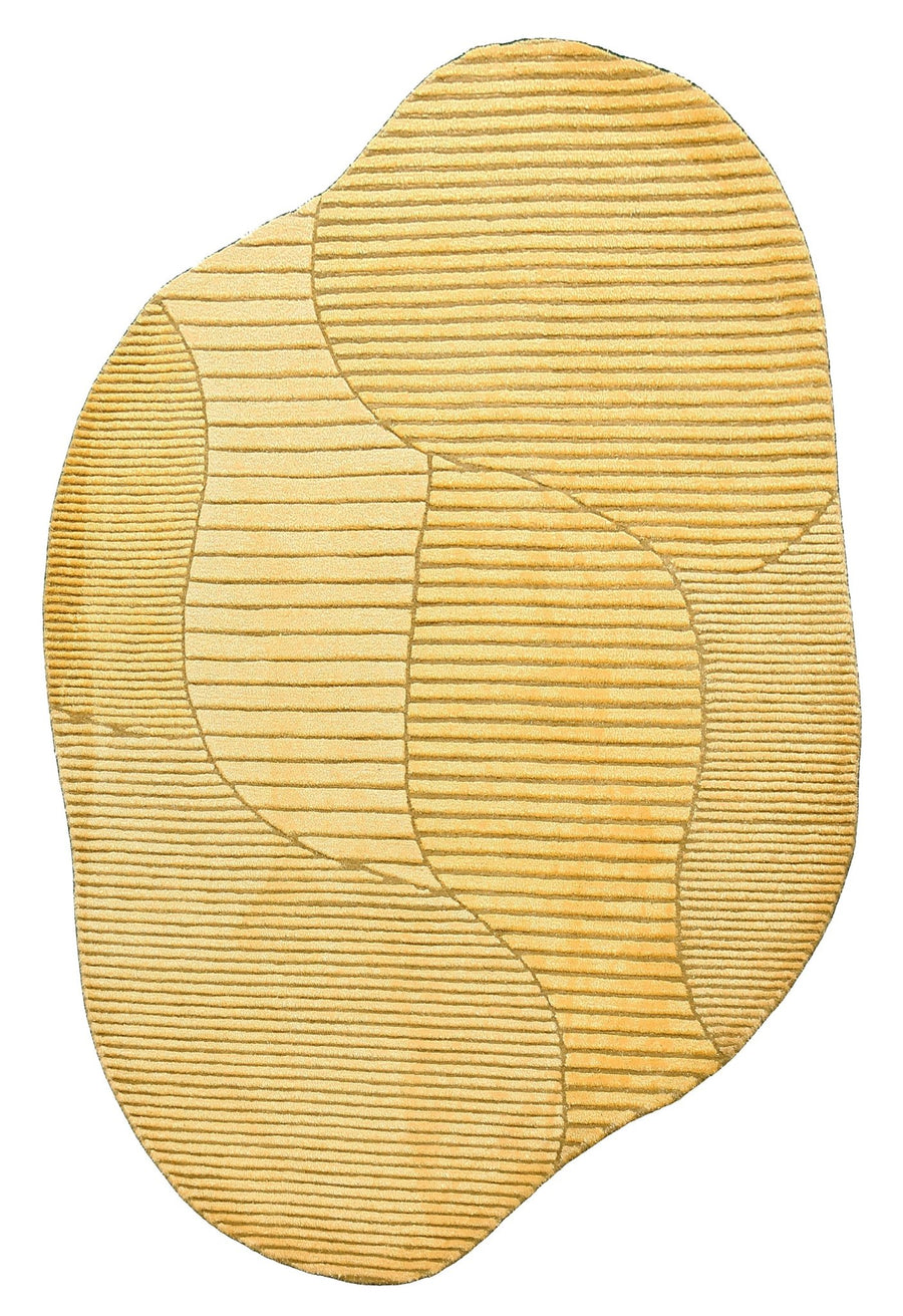 Stone Modern Style Yellow Hand Tufted 5x7 Wool Area Rug - The Rug Decor