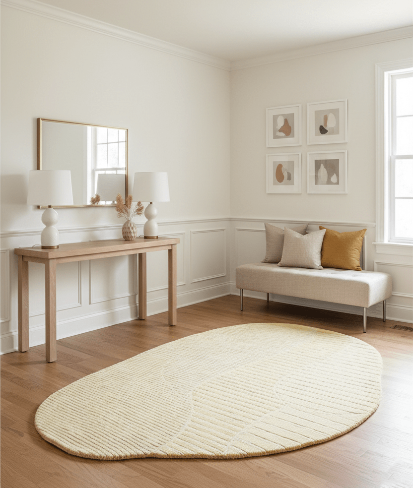 Stone Modern Yellow Ripple Hand Tufted 5x7 Wool Area Rug - The Rug Decor