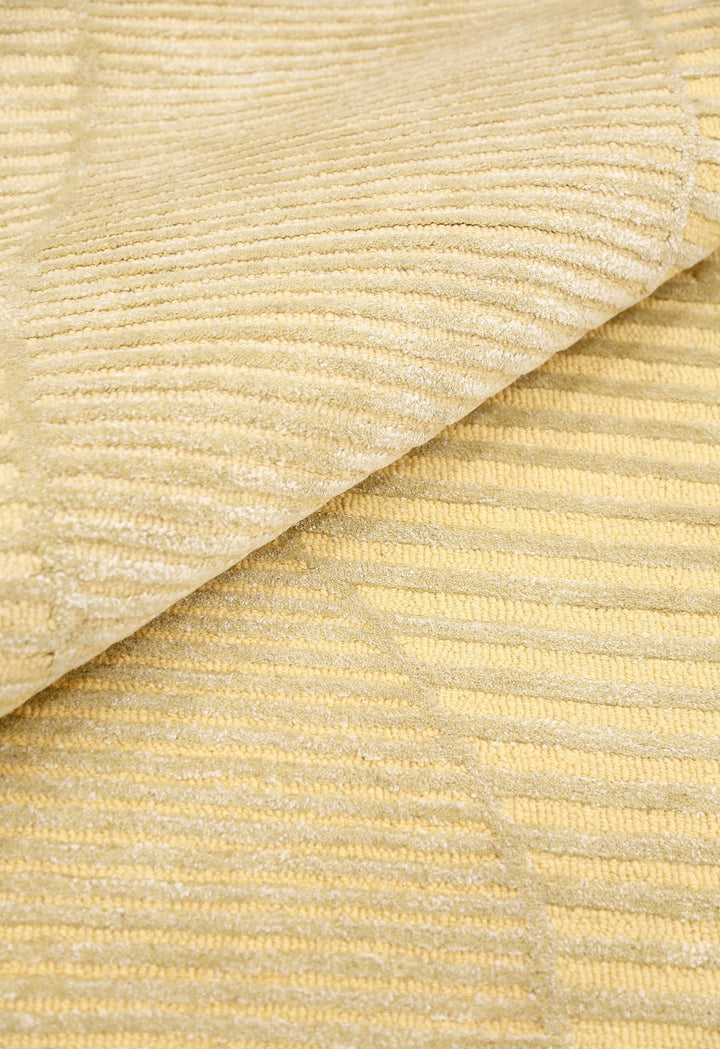 Stone Modern Yellow Ripple Hand Tufted 5x7 Wool Area Rug - The Rug Decor