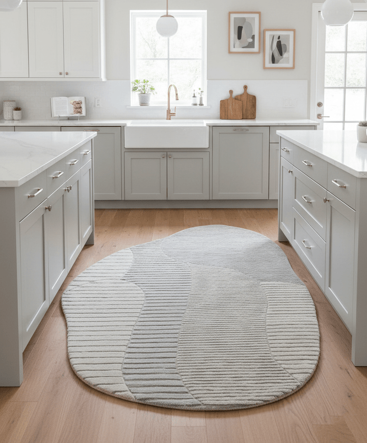 Stone Silver Modern Ripple Hand Tufted 5x7 Wool Area Rug - The Rug Decor