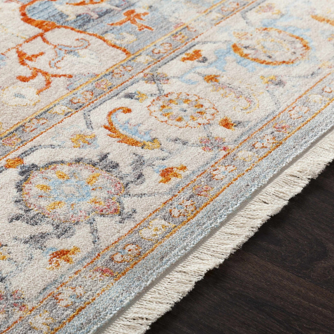 Stoneboro Traditional Medallion Design Beige And Blue Area Rug - The Rug Decor