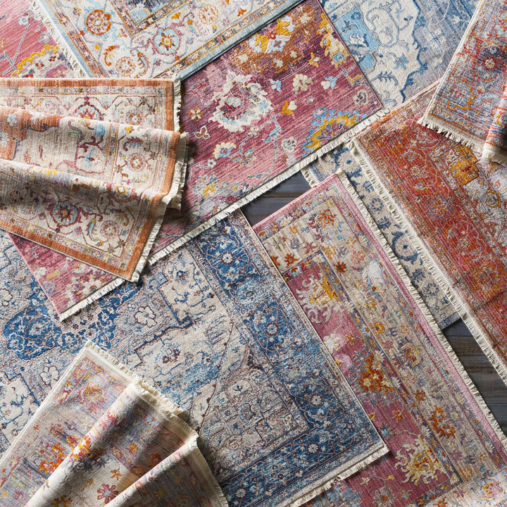 Stoneboro Traditional Medallion Design Beige And Blue Area Rug - The Rug Decor