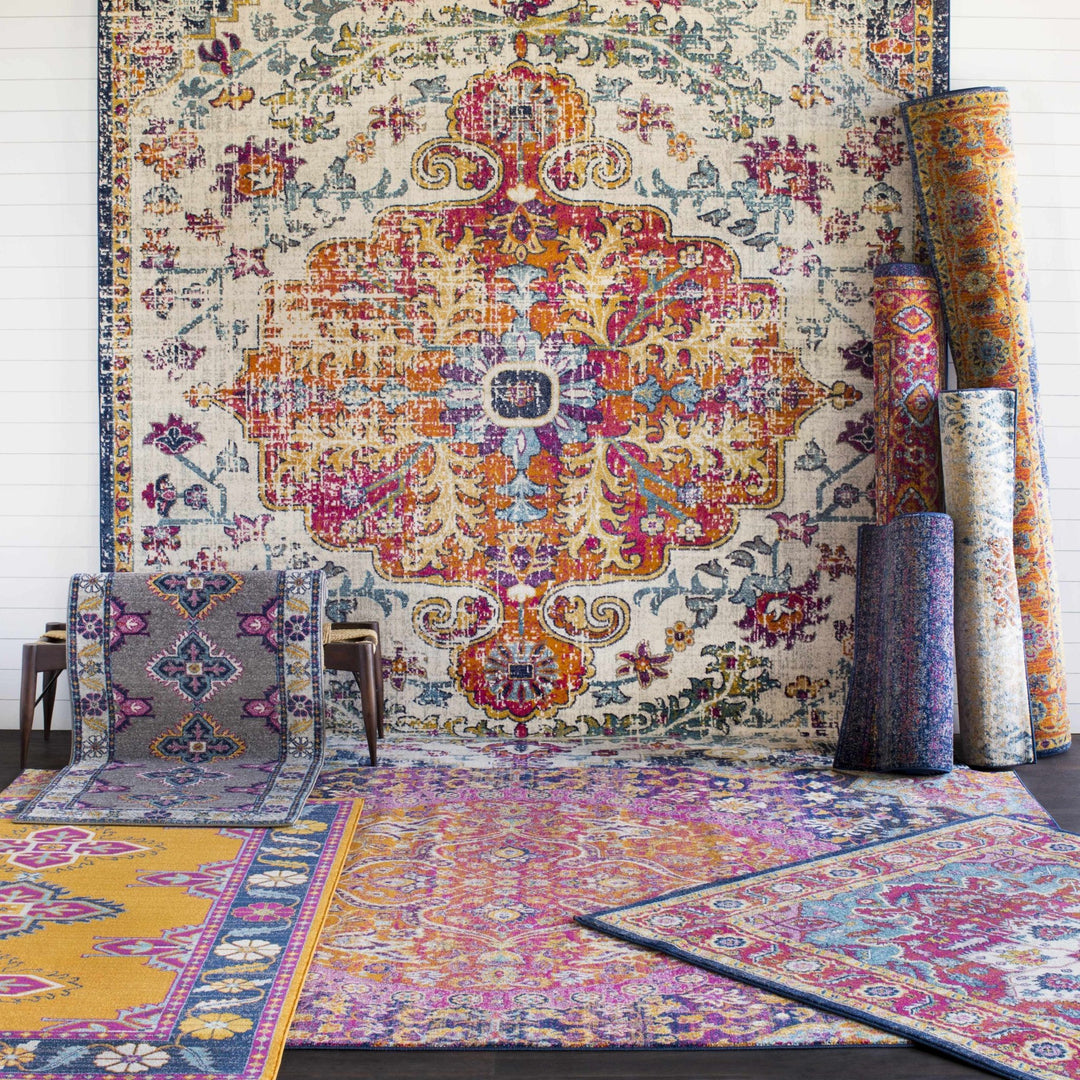 Stonewall Blue And Purple Traditional Style Area Rug - The Rug Decor