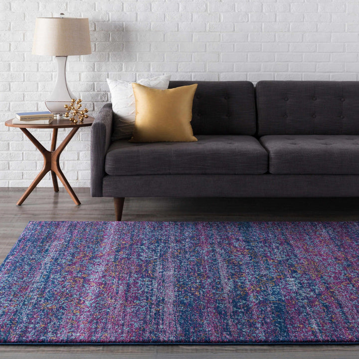 Stonewall Blue And Purple Traditional Style Area Rug - The Rug Decor