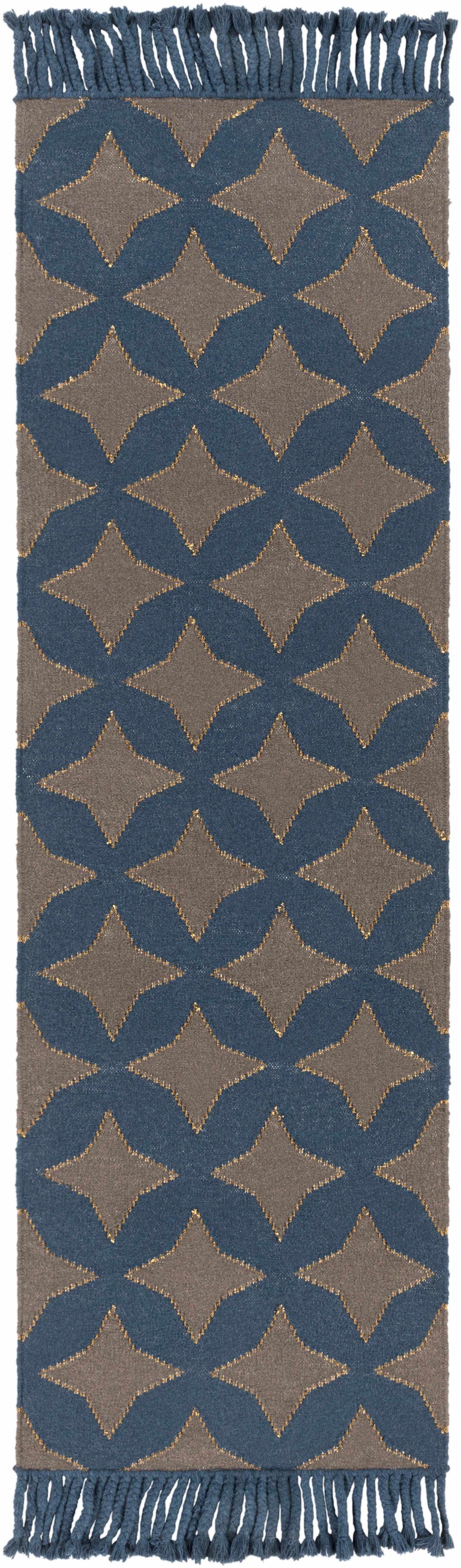Stonyford Modern Style Brown And Blue Hand Woven Area Rug