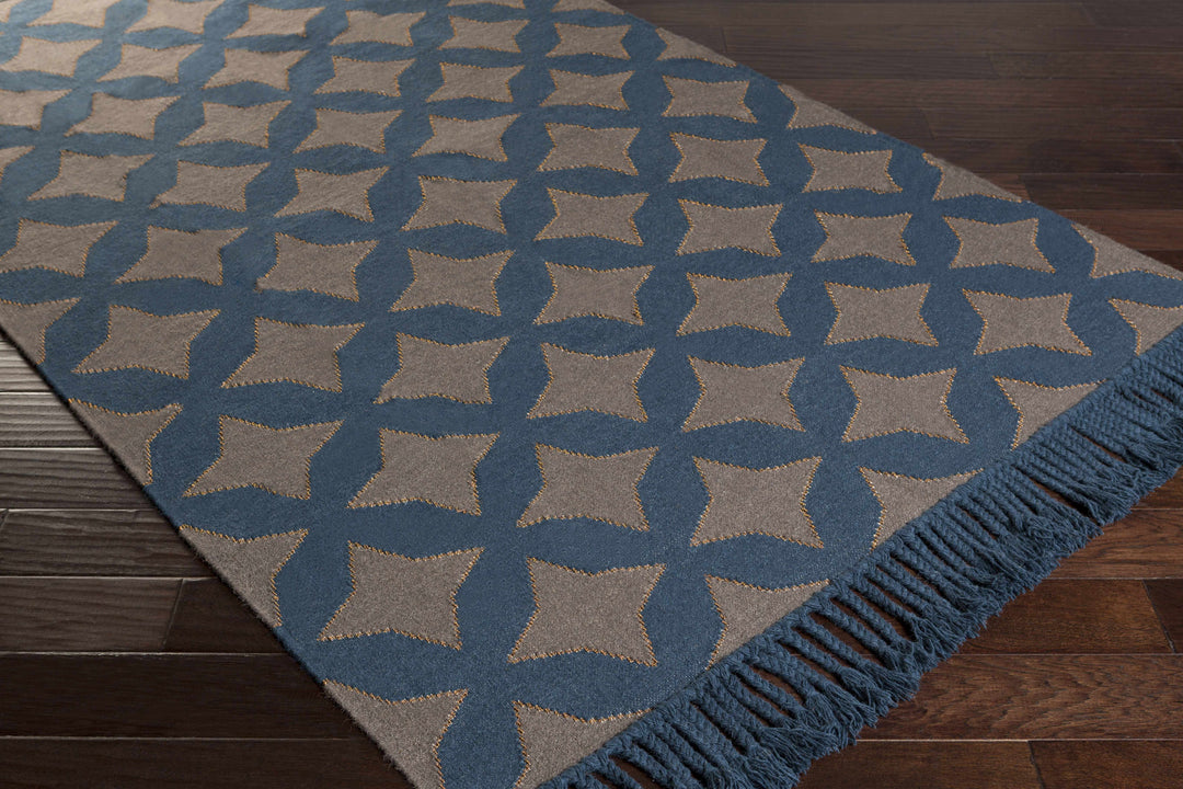 Stonyford Modern Style Brown And Blue Hand Woven Area Rug