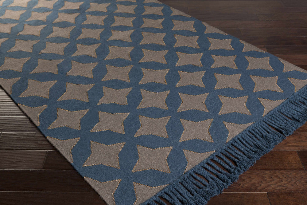 Stonyford Modern Style Brown And Blue Hand Woven Area Rug - The Rug Decor