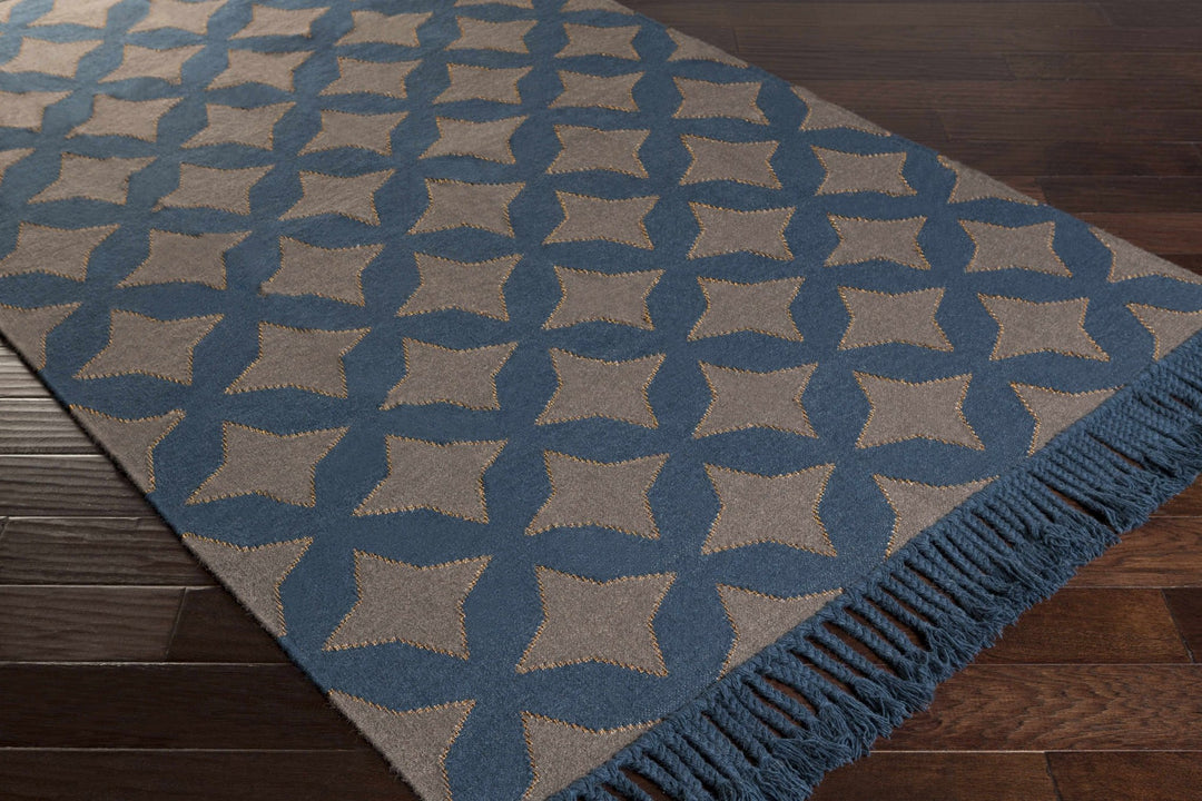 Stonyford Modern Style Brown And Blue Hand Woven Area Rug - The Rug Decor