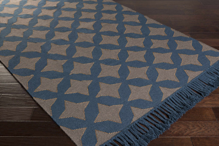 Stonyford Modern Style Brown And Blue Hand Woven Area Rug - The Rug Decor