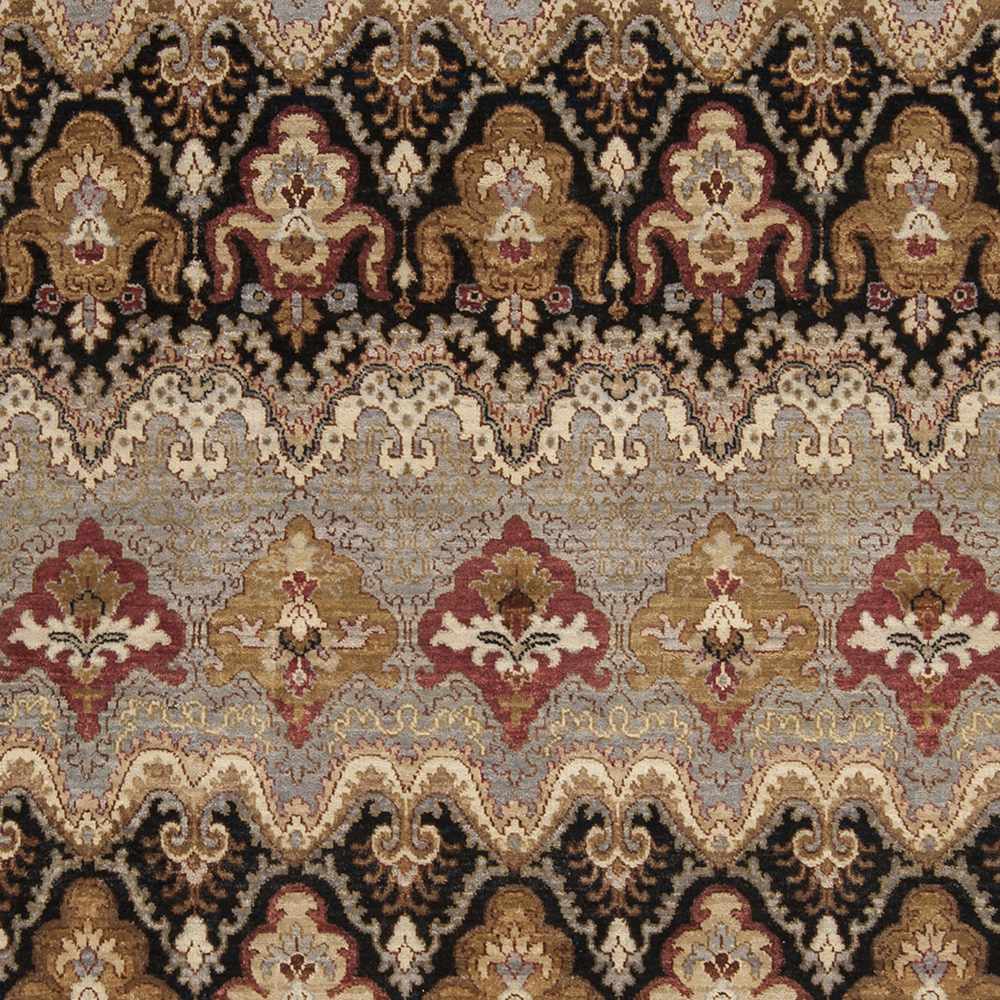 Stoutsville Ikat Design Black Hand Knotted Wool Rug - The Rug Decor