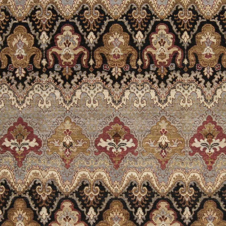 Stoutsville Ikat Design Black Hand Knotted Wool Rug - The Rug Decor