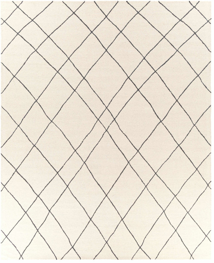 Strathalbyn Bohemian Transitional Design Cream And Black Hand Tufted Wool Rug - The Rug Decor