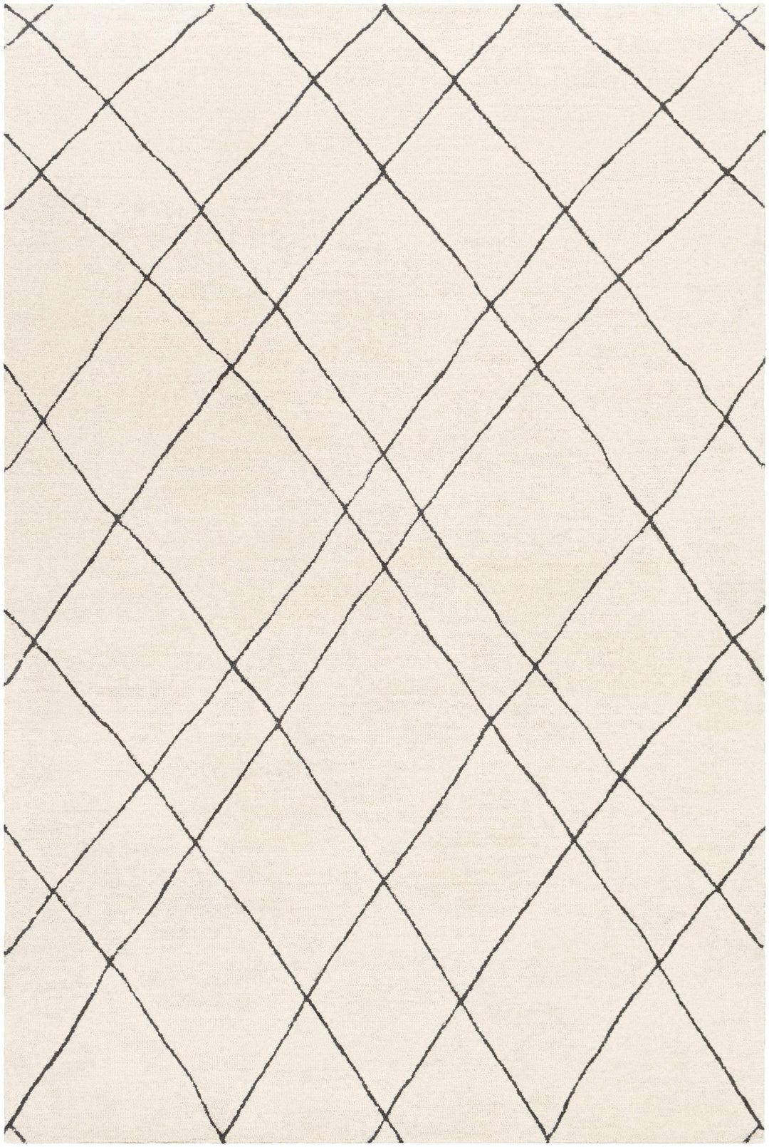 Strathalbyn Bohemian Transitional Design Cream And Black Hand Tufted Wool Rug - The Rug Decor