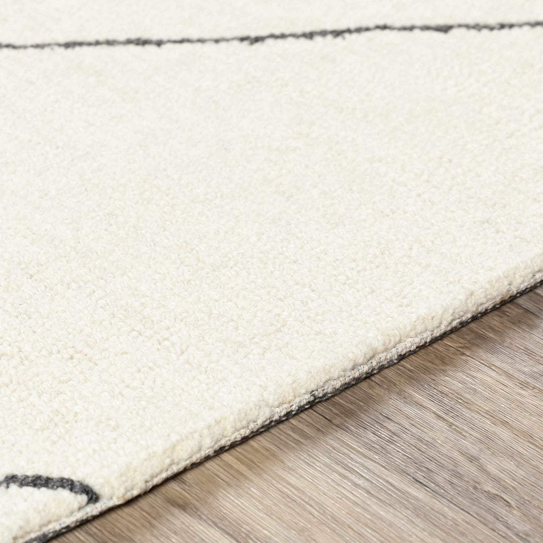 Strathalbyn Bohemian Transitional Design Cream And Black Hand Tufted Wool Rug - The Rug Decor