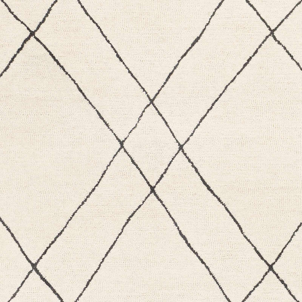 Strathalbyn Bohemian Transitional Design Cream And Black Hand Tufted Wool Rug - The Rug Decor