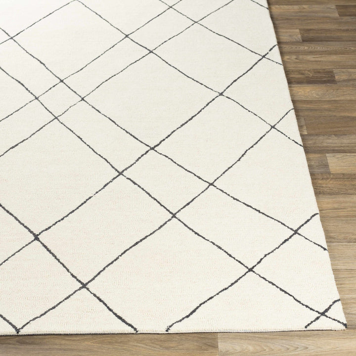 Strathalbyn Bohemian Transitional Design Cream And Black Hand Tufted Wool Rug - The Rug Decor
