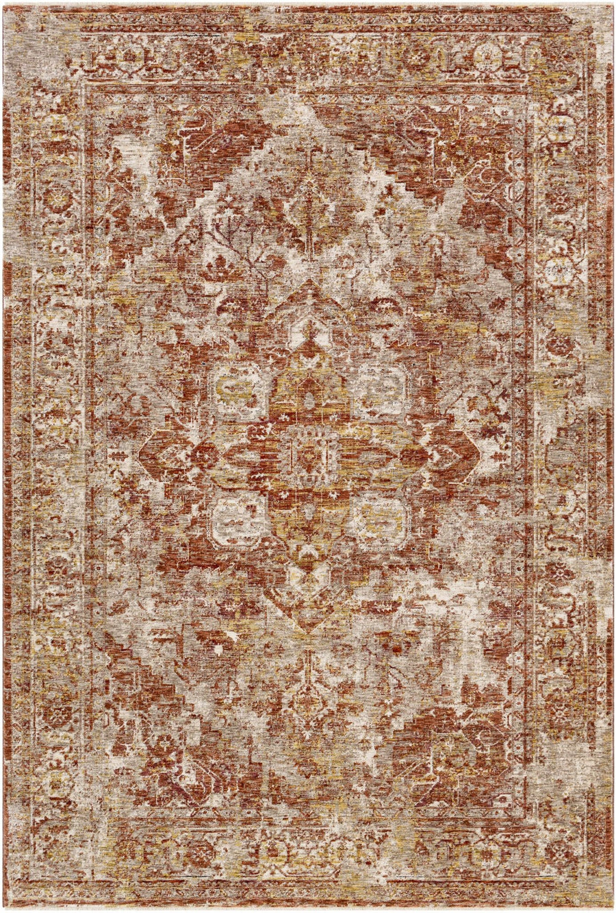 Strathbogie Traditional Style Beige And Rust Area Rug - The Rug Decor