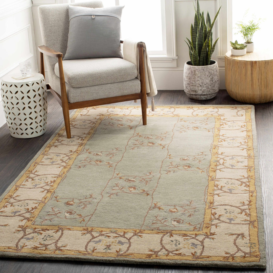 Stringer Traditional Green And Beige Hand Tufted Wool Area Rug - The Rug Decor