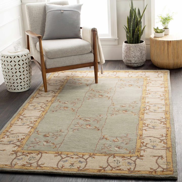 Stringer Traditional Green And Beige Hand Tufted Wool Area Rug - The Rug Decor