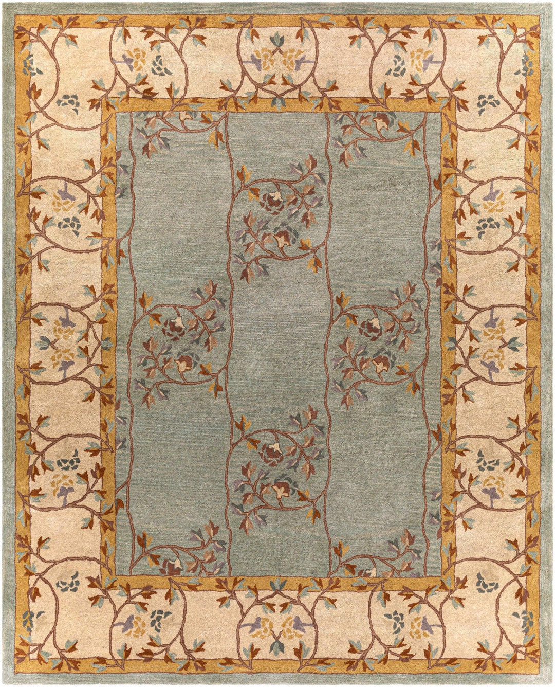 Stringer Traditional Green And Beige Hand Tufted Wool Area Rug - The Rug Decor