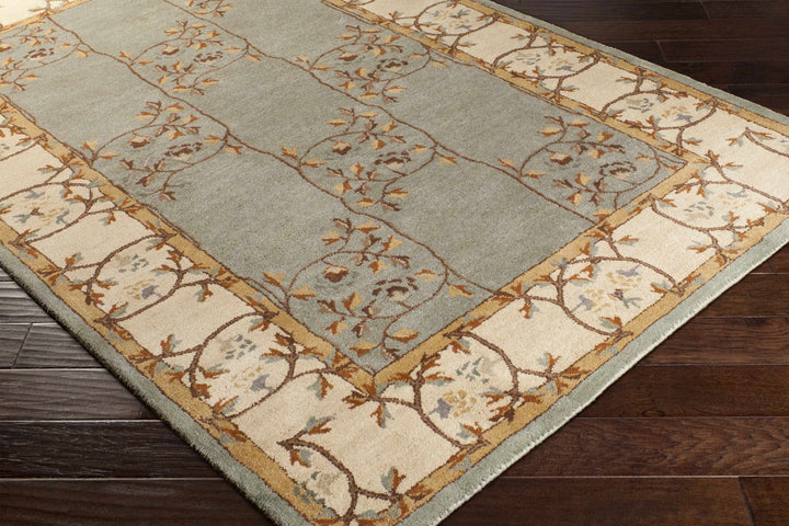Stringer Traditional Green And Beige Hand Tufted Wool Area Rug - The Rug Decor