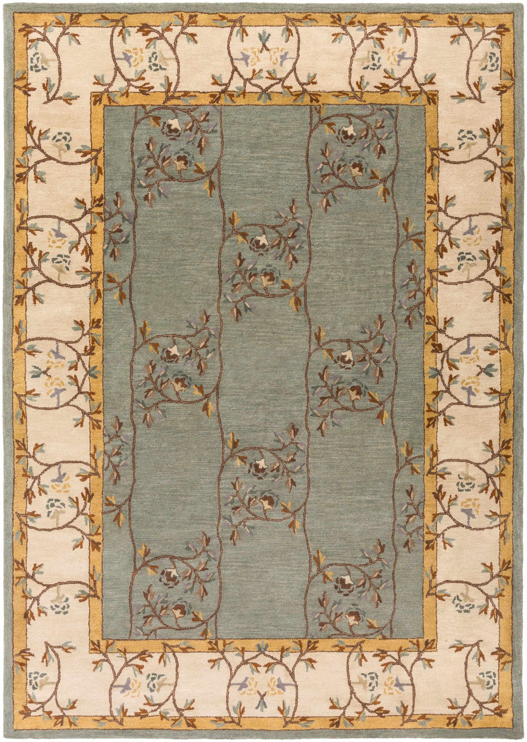 Stringer Traditional Green And Beige Hand Tufted Wool Area Rug - The Rug Decor