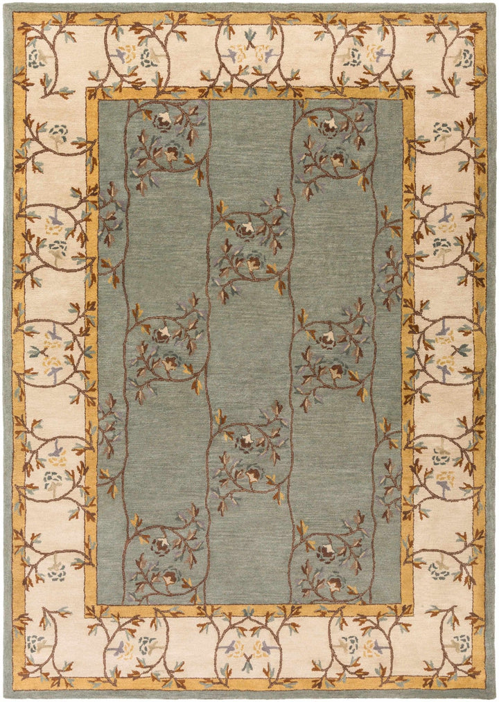 Stringer Traditional Green And Beige Hand Tufted Wool Area Rug - The Rug Decor