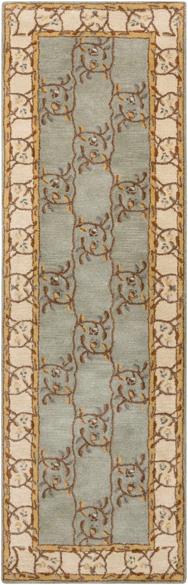 Stringer Traditional Green And Beige Hand Tufted Wool Area Rug - The Rug Decor