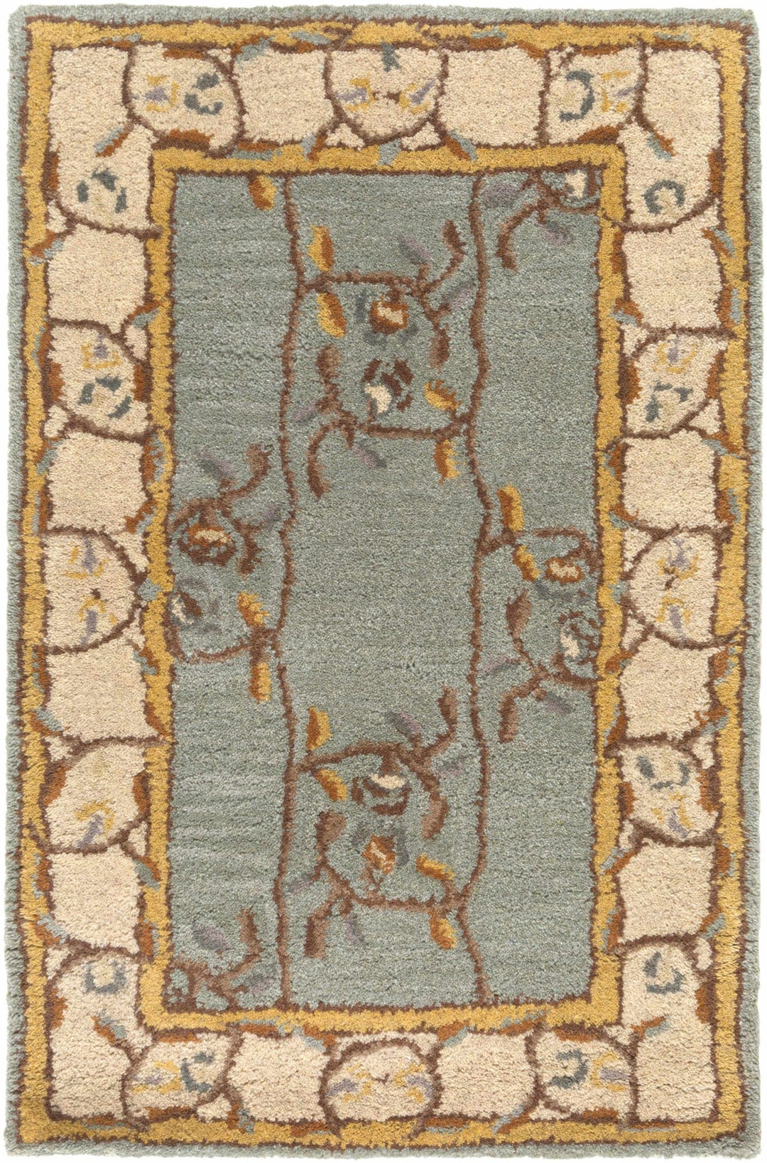 Stringer Traditional Green And Beige Hand Tufted Wool Area Rug - The Rug Decor