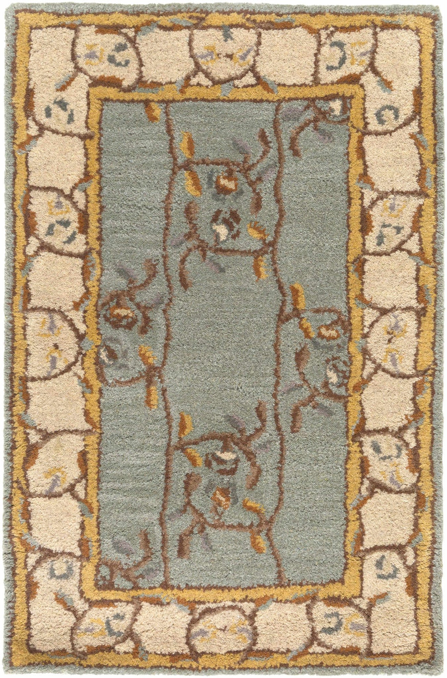Stringer Traditional Green And Beige Hand Tufted Wool Area Rug - The Rug Decor